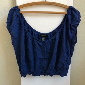 Smocked Off-the-Shoulder Crop Top